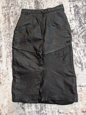Leather Skirt Vintage Cows Leather Soft Excellent Condition 8